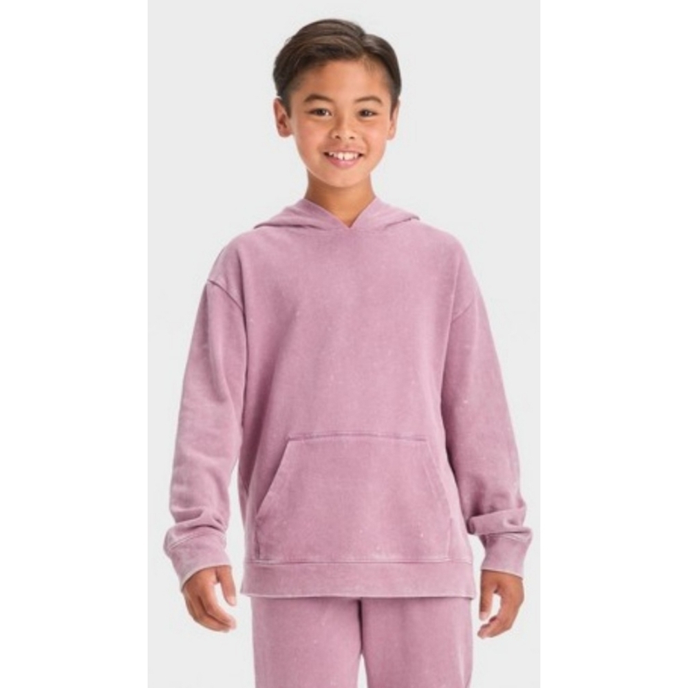 Cat & Jack Relaxed Fit Hooded Sweatshirt Light Plum Size XS (4/5)